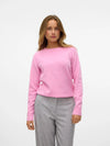 Vero Moda Doffy Long Sleeve O-Neck Blouse  Fuchsia Pink Melange