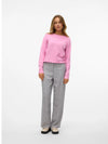 Vero Moda Doffy Long Sleeve O-Neck Blouse  Fuchsia Pink Melange