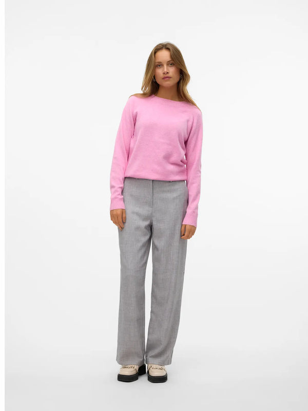 Vero Moda Doffy Long Sleeve O-Neck Blouse  Fuchsia Pink Melange