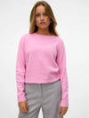 Vero Moda Doffy Long Sleeve O-Neck Blouse  Fuchsia Pink Melange