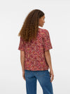 Vero Moda Florence 2/4 V-Neck Top - Karanda Red