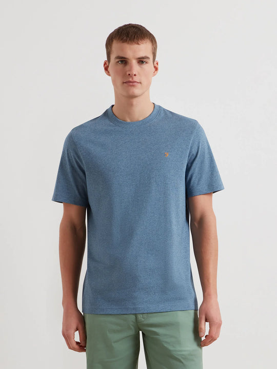 Farah Danny Regular Short Sleeve Tee - Blue Tide Marl