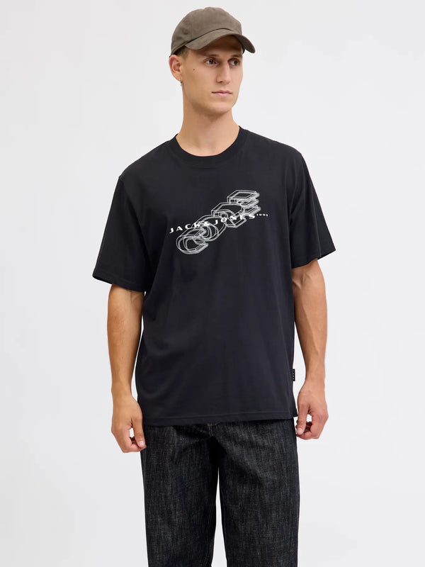 Jack & Jones Fusion Big Branding Tee - Black/Print