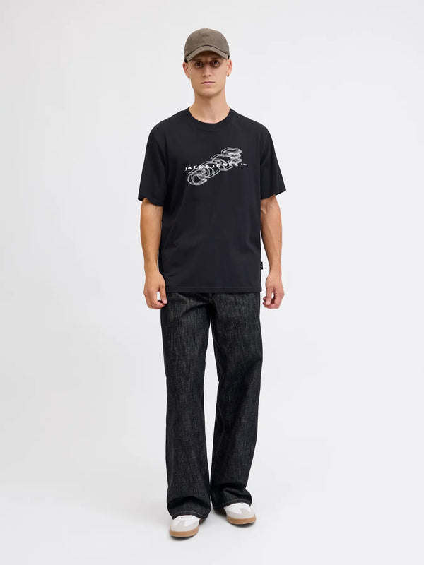 Jack & Jones Fusion Big Branding Tee - Black/Print