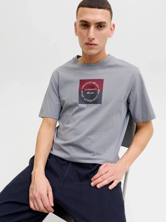 Jack & Jones Skills Square Branding Tee - Tradewinds