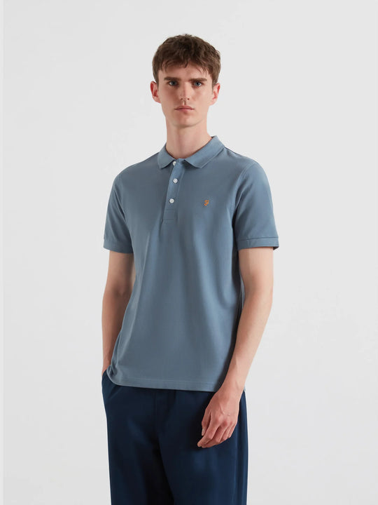 Farah Blanes Short Sleeve Polo - Chalk Blue