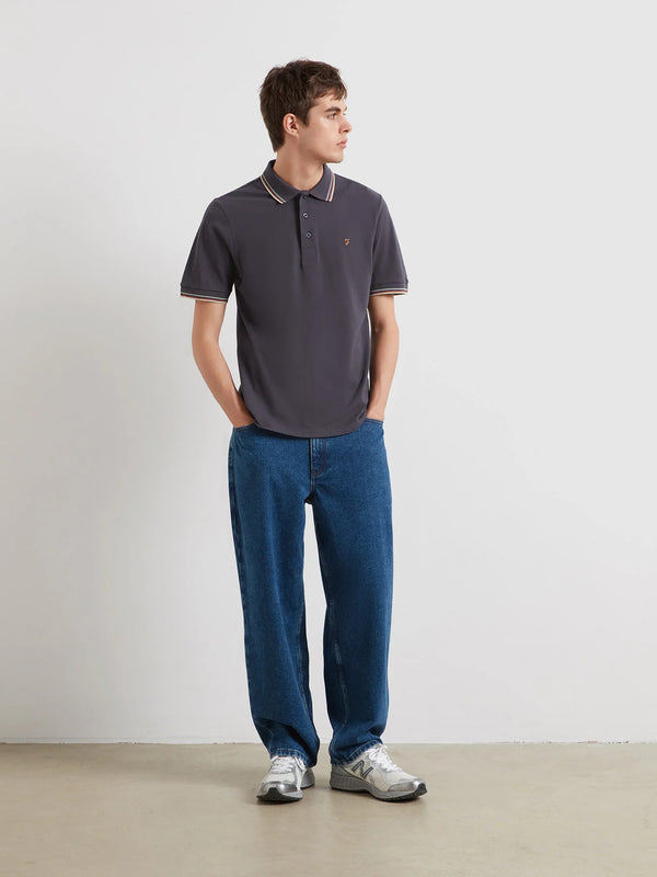 Farah Elton Short Sleeve Polo - Submarine Grey