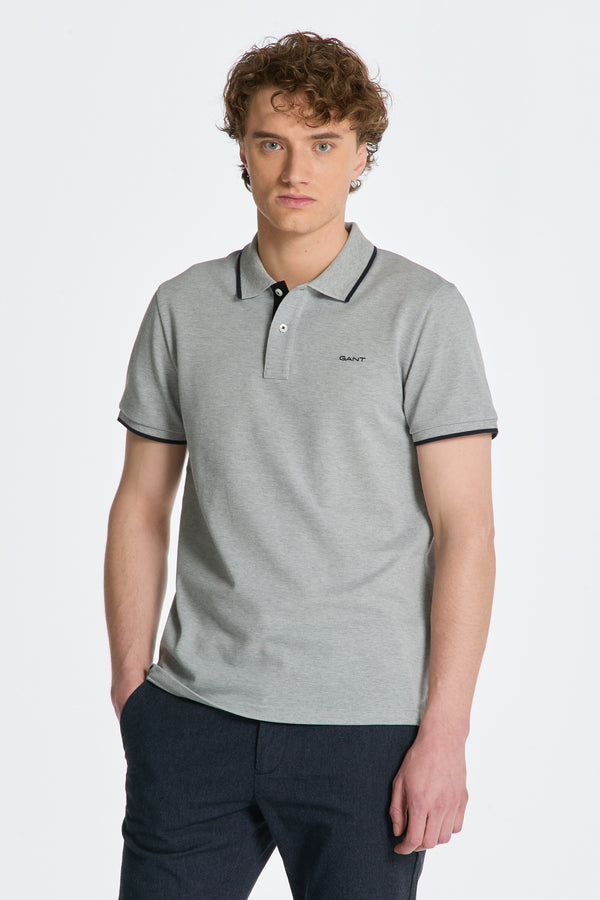 Gant Pique Polo - Grey Melange