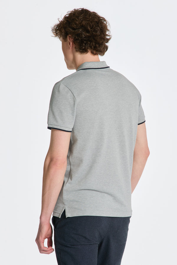 Gant Pique Polo - Grey Melange