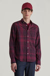 Gant Regular Garment Dyed Check Shirt - Rich Wine