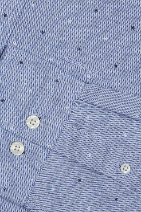 Gant Slim Fil A Fil Coupe Shirt - College Blue