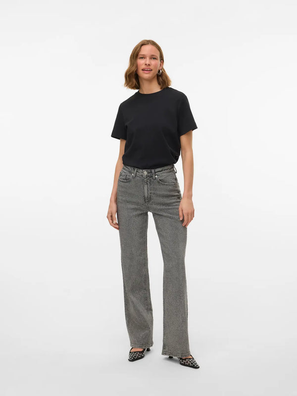 Vero Moda Naima Short Sleeve O-Neck T-shirt - Black [Size XXL]