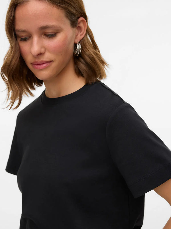 Vero Moda Naima Short Sleeve O-Neck T-shirt - Black [Size XXL]