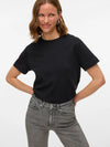 Vero Moda Naima Short Sleeve O-Neck T-shirt - Black [Size XXL]