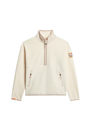 Superdry Active Half Zip Fleece - Rice White