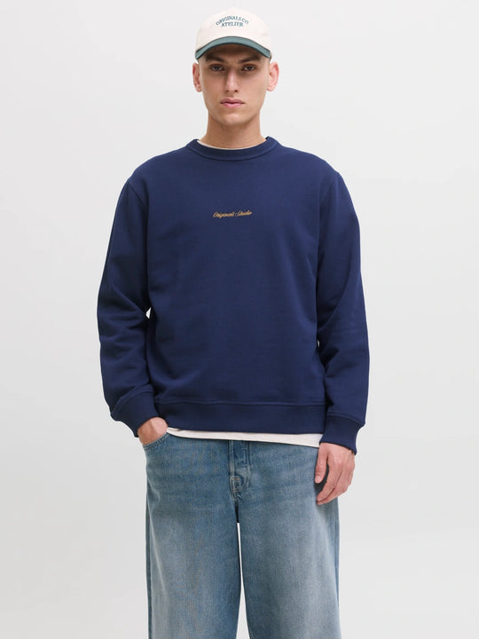 Jack & Jones Norrebro Emb Sweat Crew - Ocean Cavern
