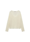 Superdry Brushed V-Neck Jumper - Snow White Twist