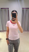Pieces May Short Sleeve Tee - Pink -a-boo