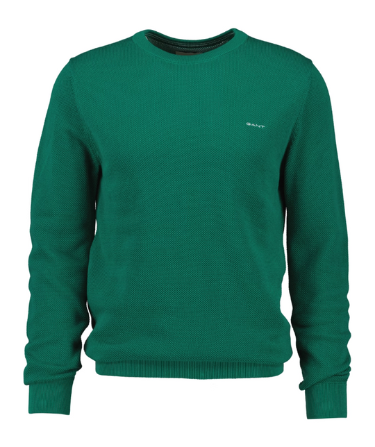Gant Cotton Pique C-Neck - Deep Green