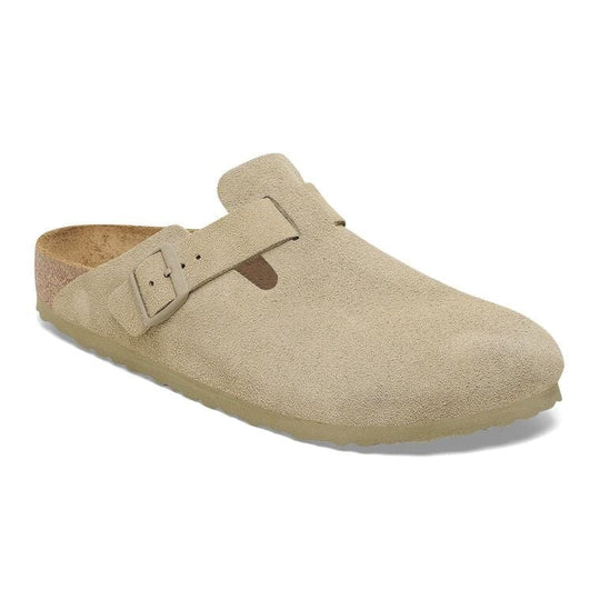 Birkenstock Boston Suede Leather - Faded Khaki