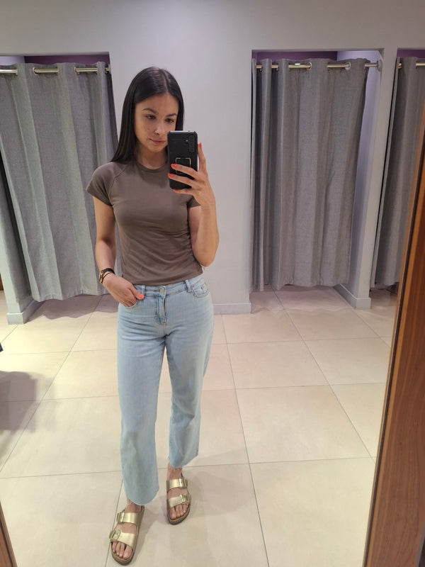 Noisy May Nine Ankle Straight Jeans - Light Blue Denim