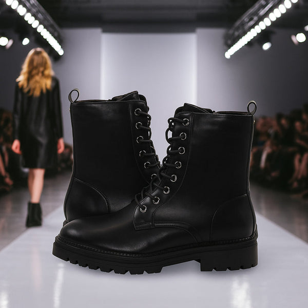 Rant & Rave Mona Flat Biker Boot - Black