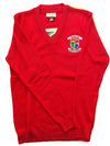 Gaelscoil V Neck Crested Jumper - Red