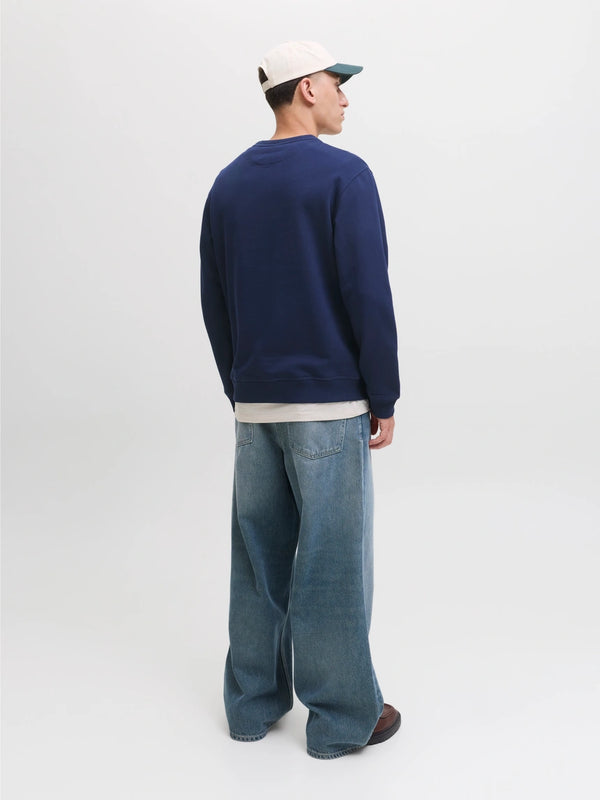 Jack & Jones Norrebro Emb Sweat Crew - Ocean Cavern