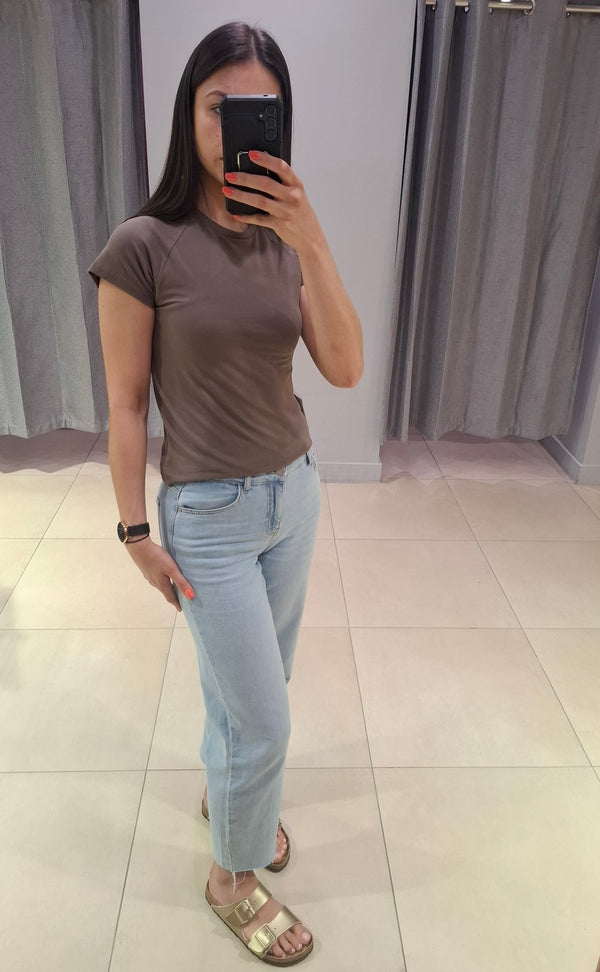Noisy May Nine Ankle Straight Jeans - Light Blue Denim