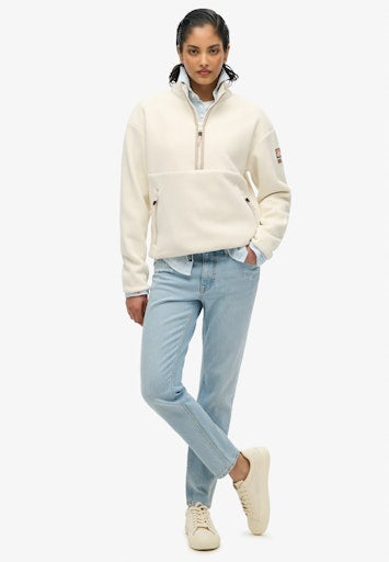 Superdry Active Half Zip Fleece - Rice White