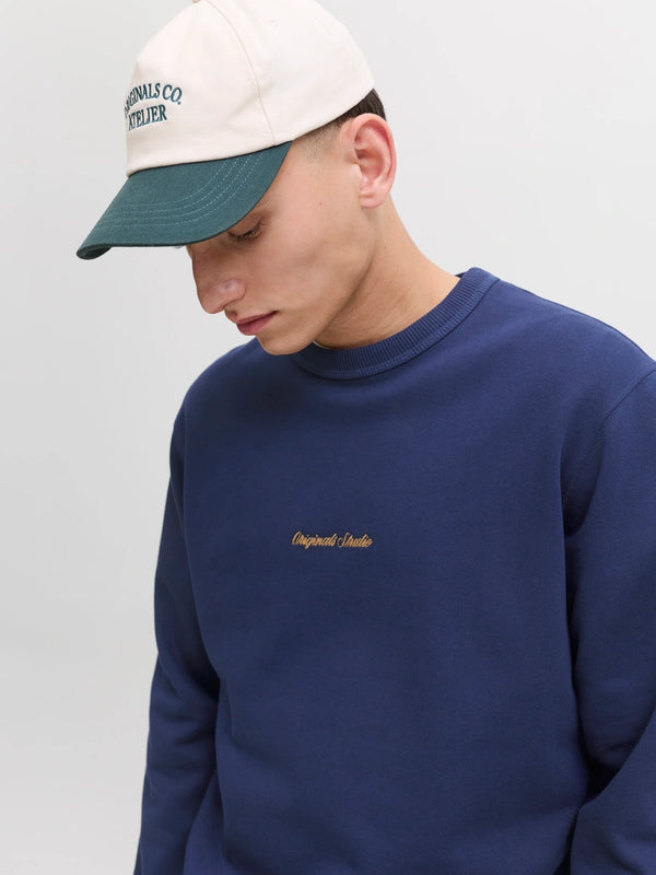Jack & Jones Norrebro Emb Sweat Crew - Ocean Cavern