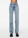 Pieces Kelly Mid Waist Straight Jeans - Light Blue Denim