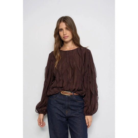 Salsa Knit Blouse - Brown