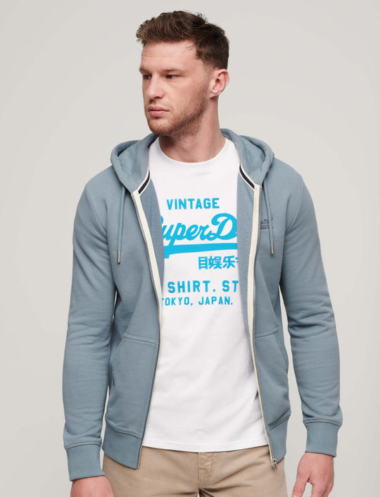 Superdry Essential Logo Zip Hoodie UB - Citadel Blue