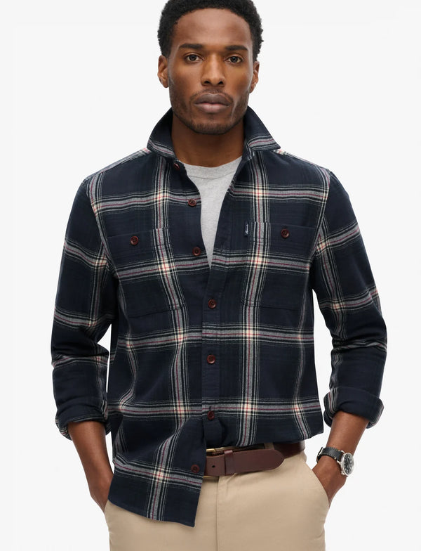 Superdry Vintage Check Overshirt - Boseman Check Navy