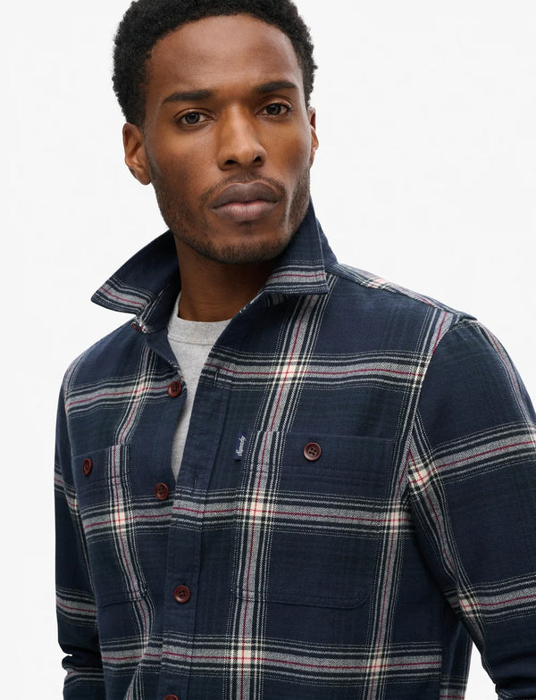 Superdry Vintage Check Overshirt - Boseman Check Navy