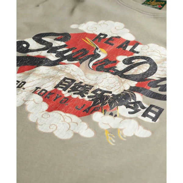 Superdry VL Tokyo Relaxed Tee - Light Khaki Green