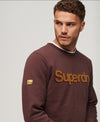 Superdry Core Logo Classic Sweat - Rich Deep Burgundy