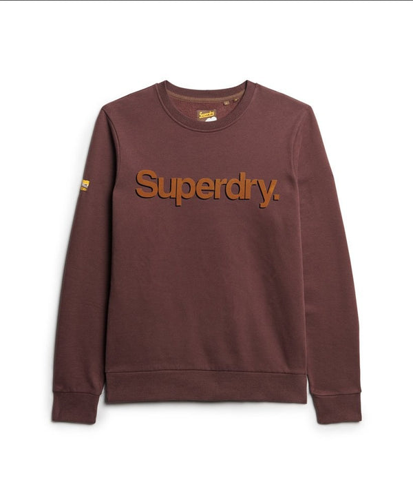 Superdry Core Logo Classic Sweat - Rich Deep Burgundy