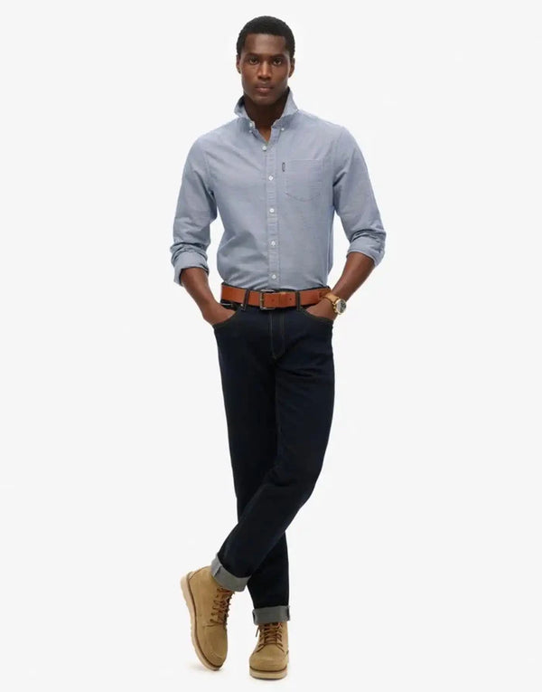 Superdry Essentials Oxford Shirt - Classic Blue Gingham