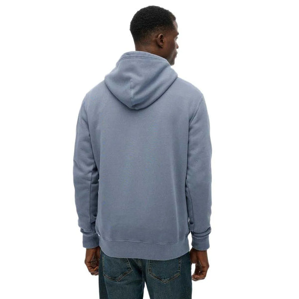 Superdry Micro Logo Hood - Flint Stone Blue Grey
