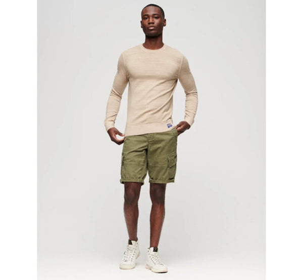 Superdry Vintage Garment Dyed Crew - Stone Wash Taupe Brown