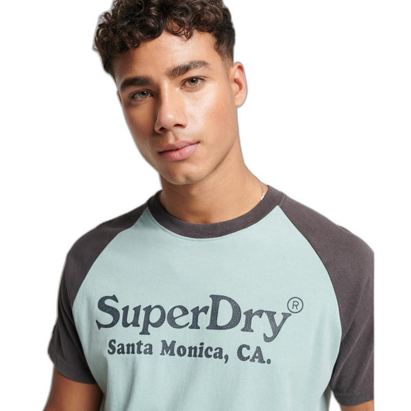 Superdry Vintage Venue Classic Tee - Fresh Mint Green/ Carbon Grey