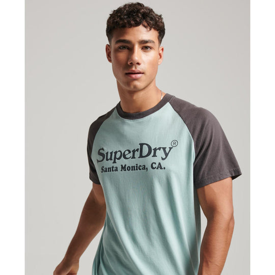 Superdry Vintage Venue Classic Tee - Fresh Mint Green/ Carbon Grey