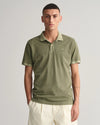 Gant Sunfaded Pique SS Rugger - Pine Green