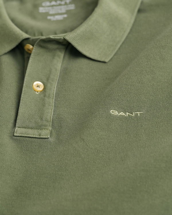 Gant Sunfaded Pique SS Rugger - Pine Green