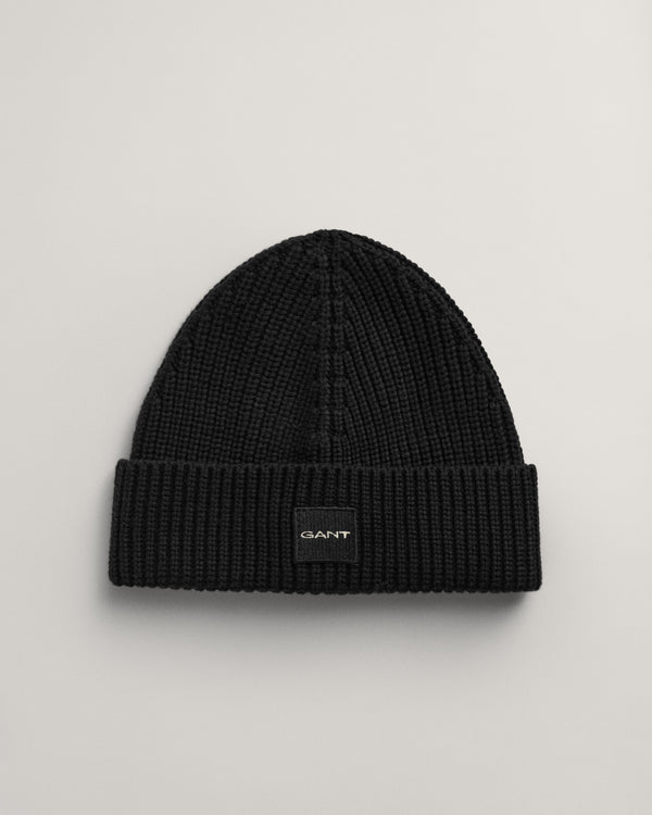 Gant Cotton Rib Beanie - Black