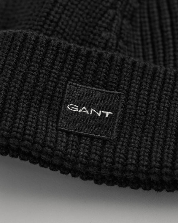 Gant Cotton Rib Beanie - Black