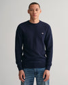 Gant Micro Cotton Texture C-Neck - Evening Blue