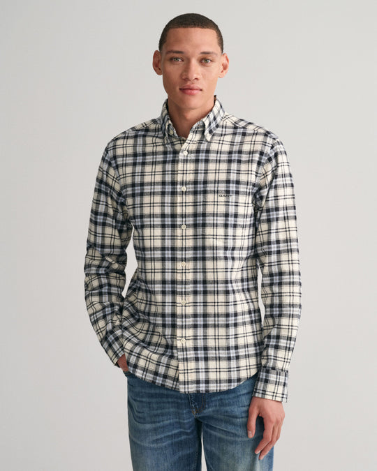Gant Reg UT Brushed Oxford Check Shirt - Blue Air